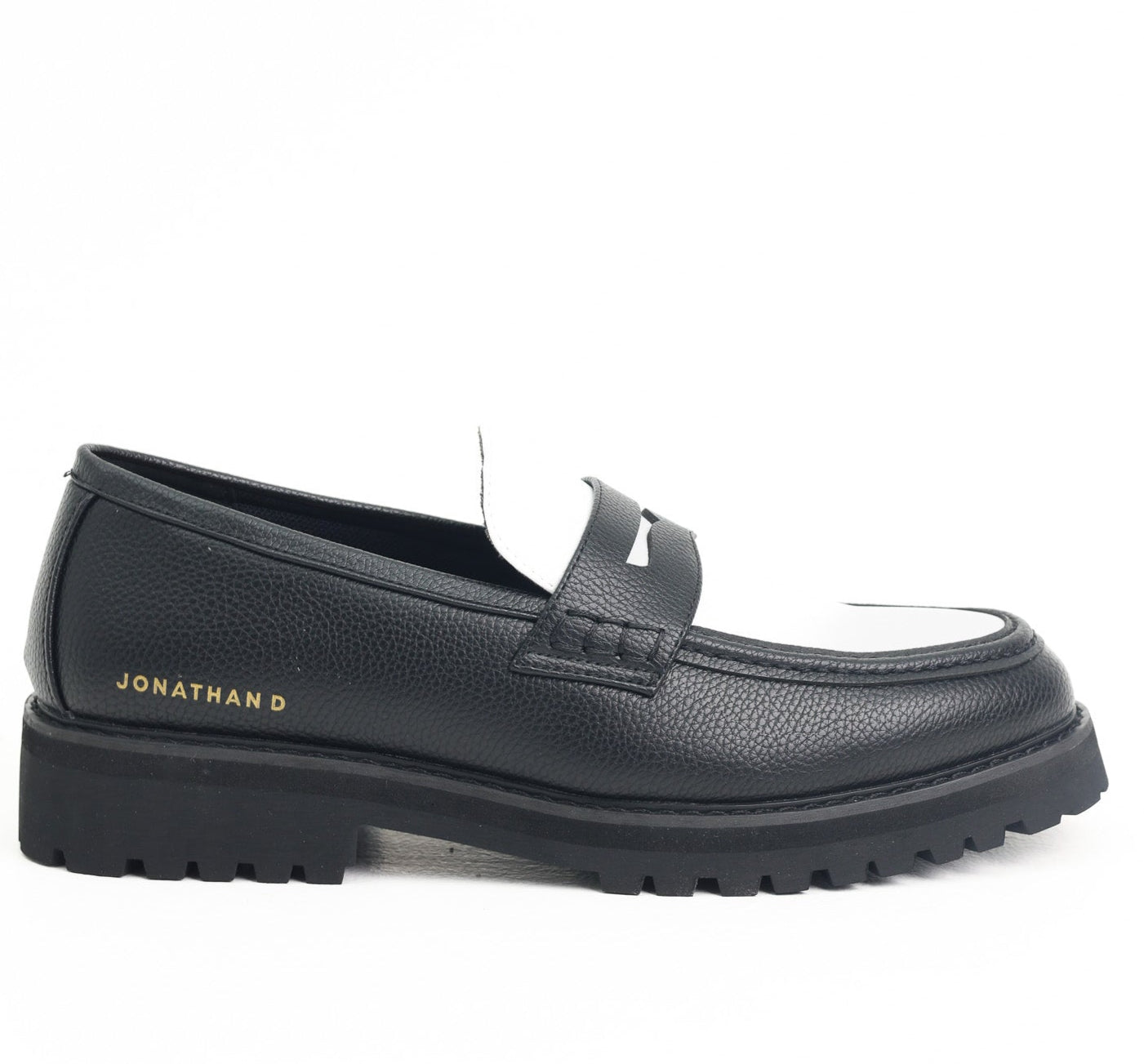 Jonathan D Shoe Penny Moc Black-White